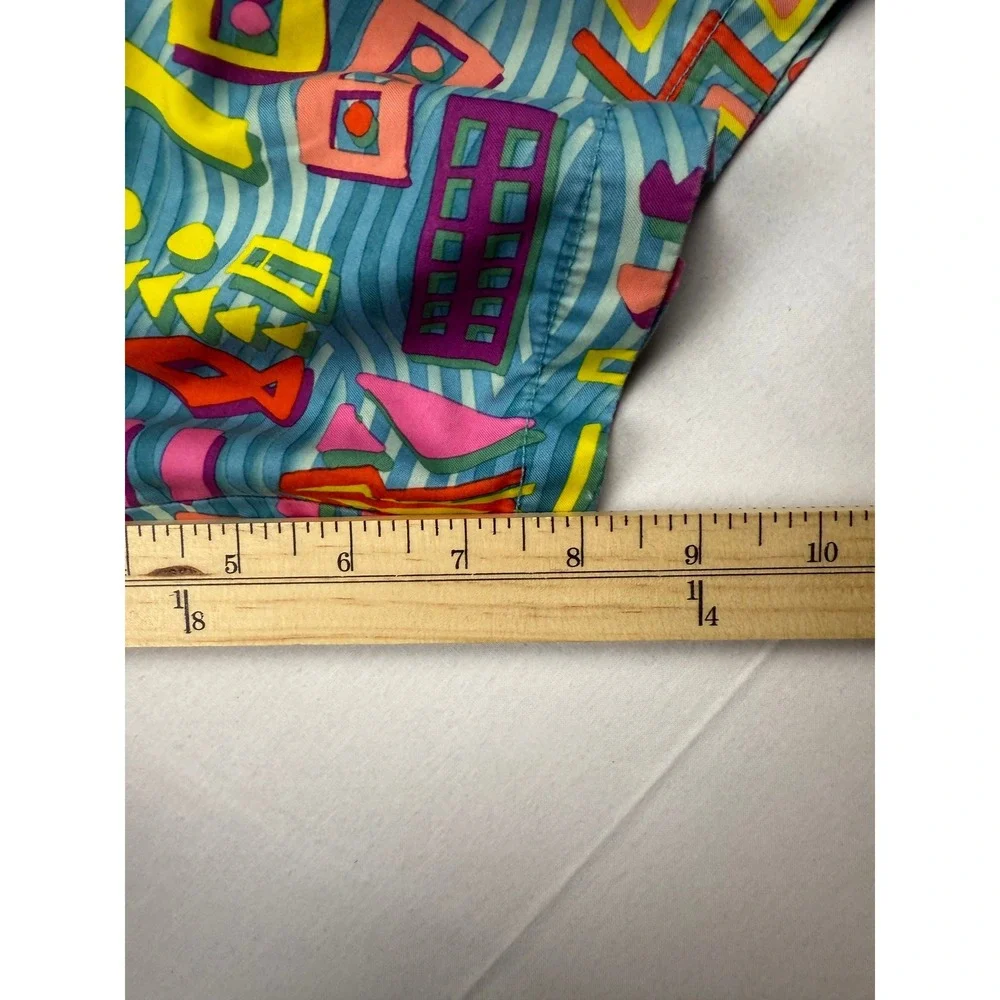 Empyre Swim Trunks Medium Blue Multi 90s Geometric Retro Zumiez Board Shorts